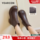 意尔康洋气妈妈鞋小短靴真皮2025秋冬切尔西靴加绒棉鞋女马丁靴子