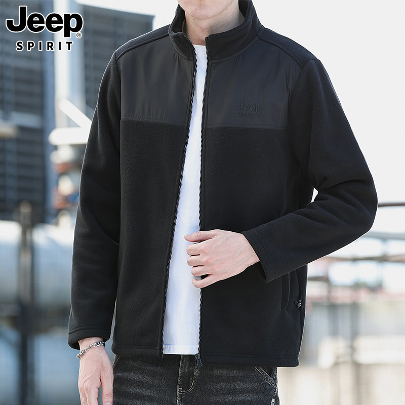 Jeep吉普官方正品男摇粒绒卫衣