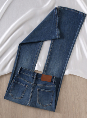 辣妹复古高腰微喇牛仔裤女2026春季新款修身显瘦小个子喇叭拖地裤