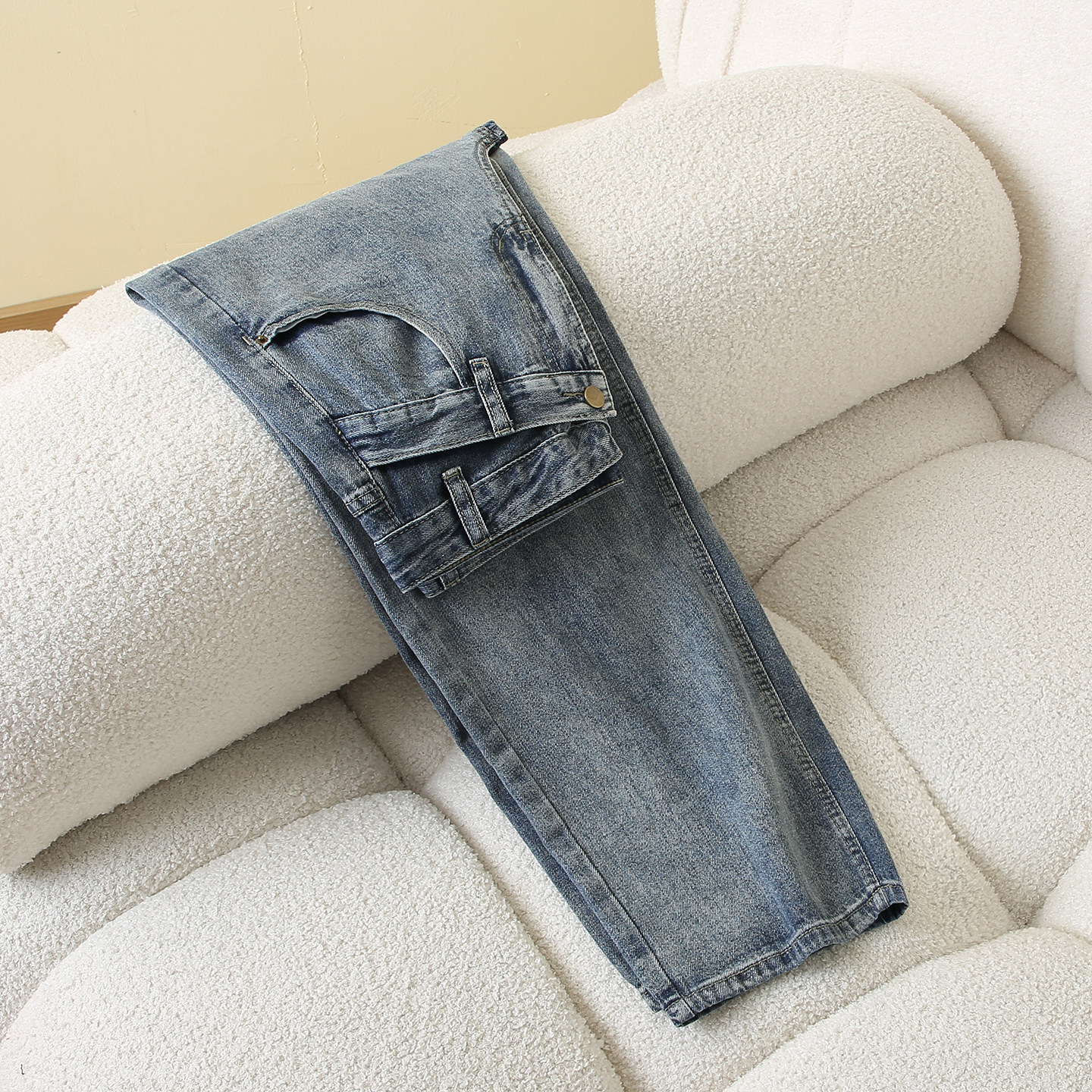 复古高腰阔腿牛仔裤女春季辣妹小个子宽松显瘦水洗垂感直筒长裤,女装/女士精品,牛仔裤,淘宝优惠券,粉丝福利购,淘宝优惠卷