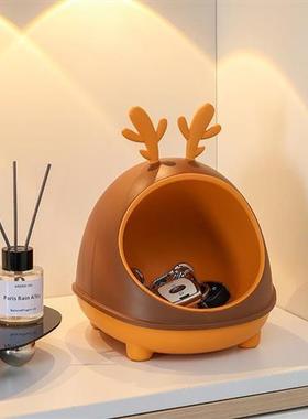 入户玄关钥匙收纳摆件创意鹿角收纳盒鞋柜摆设家居客厅桌面装饰品