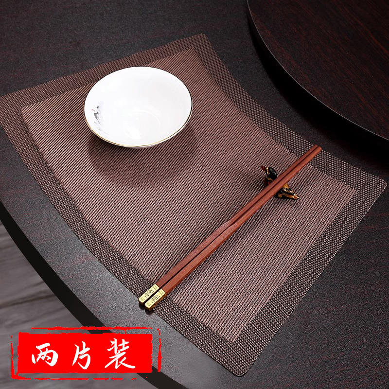 曲墨圆桌扇形餐垫中式典雅风格