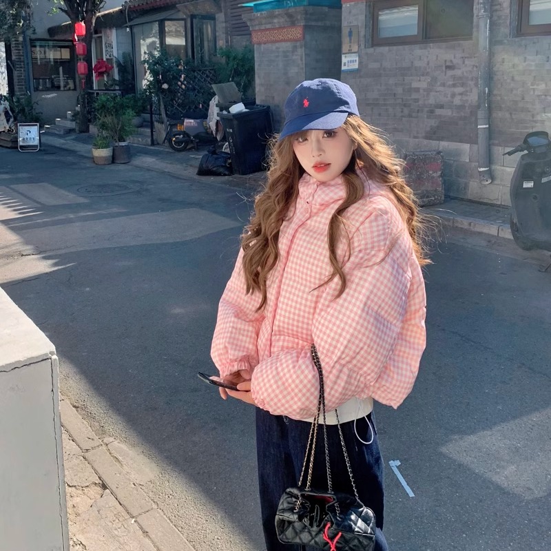 短款羽绒服连帽90白鸭绒面包服