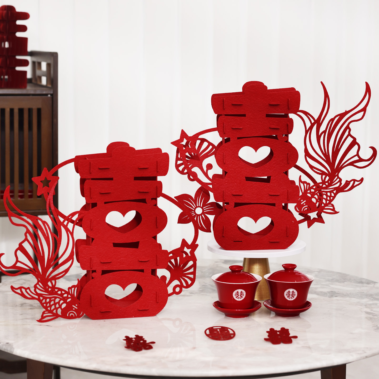 立体喜字摆件结婚专用