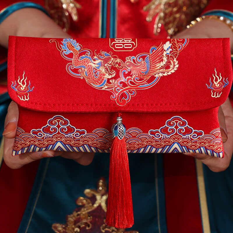 红包结婚专用布艺万元红包袋