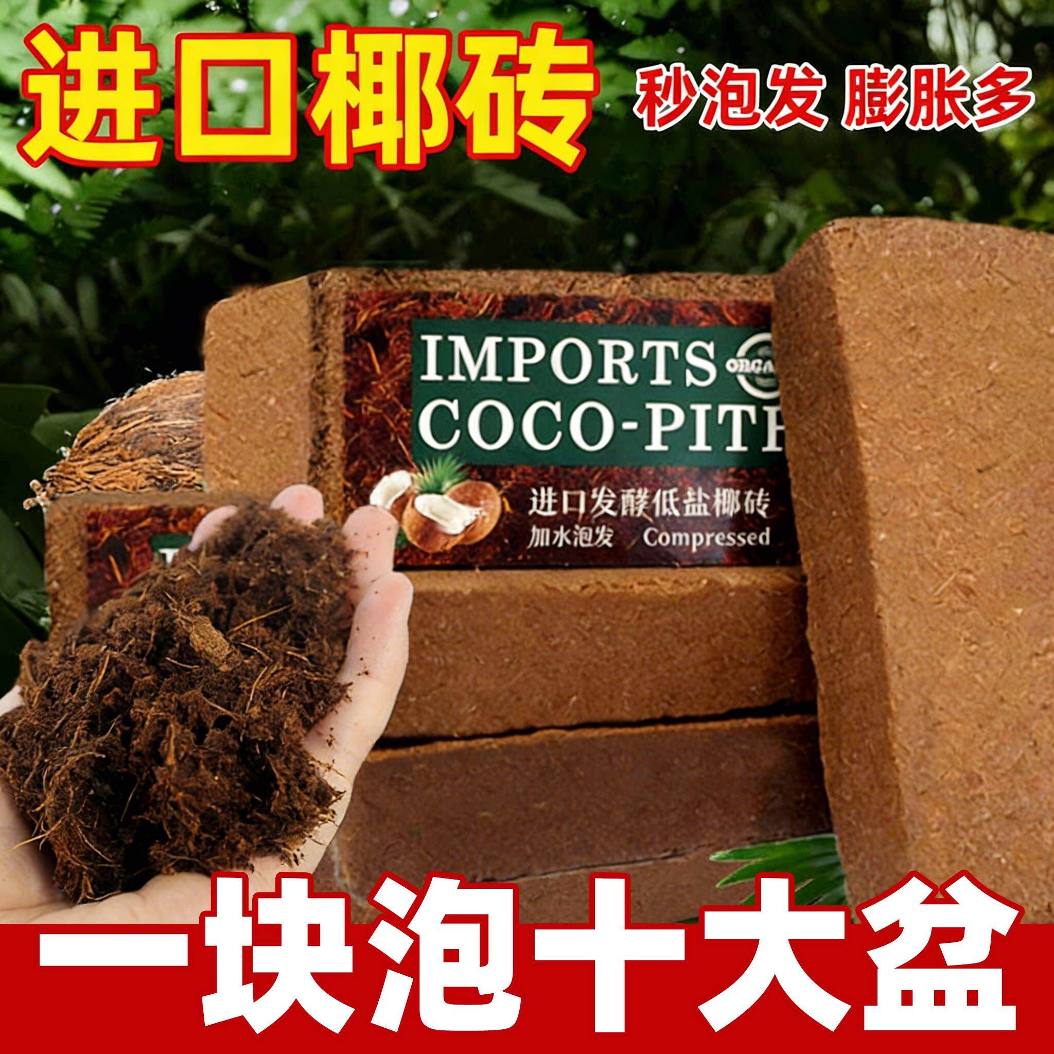 椰砖营养土养花通用型椰糠植物花土种菜泥土脱盐肥多肉土壤种植土