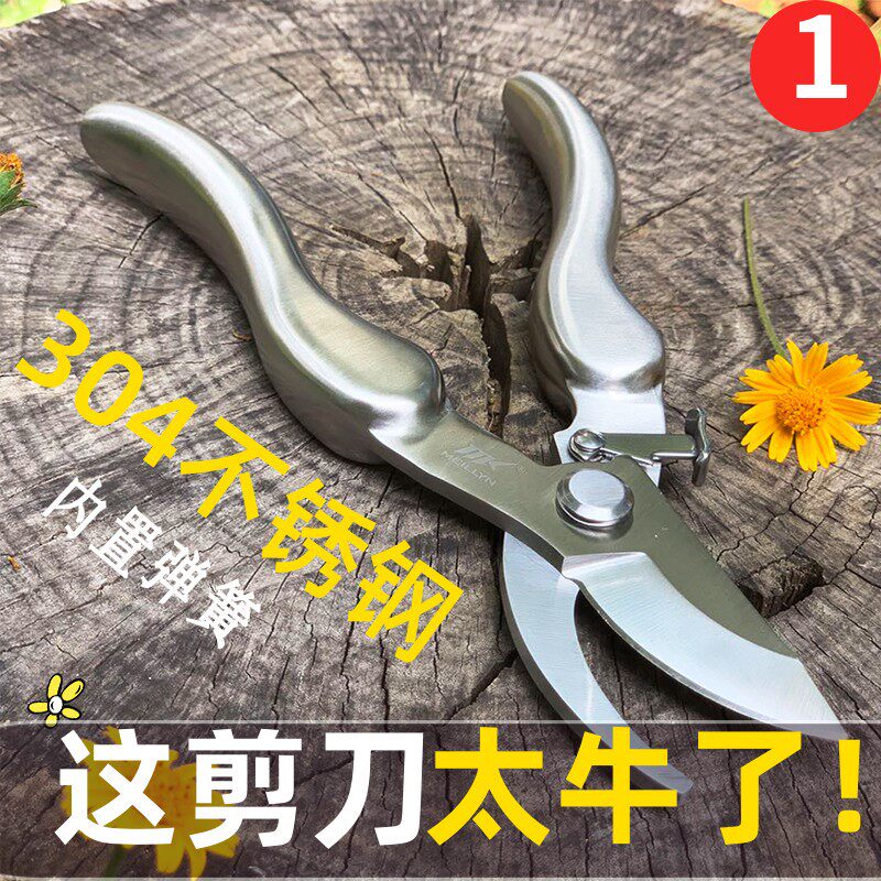日本剪树枝专用剪刀修枝剪不锈钢园艺花草葡萄果树摘果植物剪