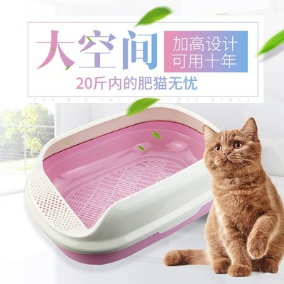 特大号猫砂盆双层三层半封闭式猫厕所松木豆腐猫砂防漏外溅除臭