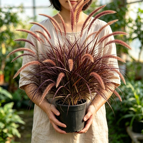 紫叶狼尾草盆栽花苗多年生小兔子狼尾草绿植庭院室外观景花镜芒草