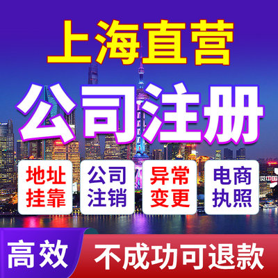 上海市宝山区公司注册营业执照办理个体电商户工商注册免费核名地