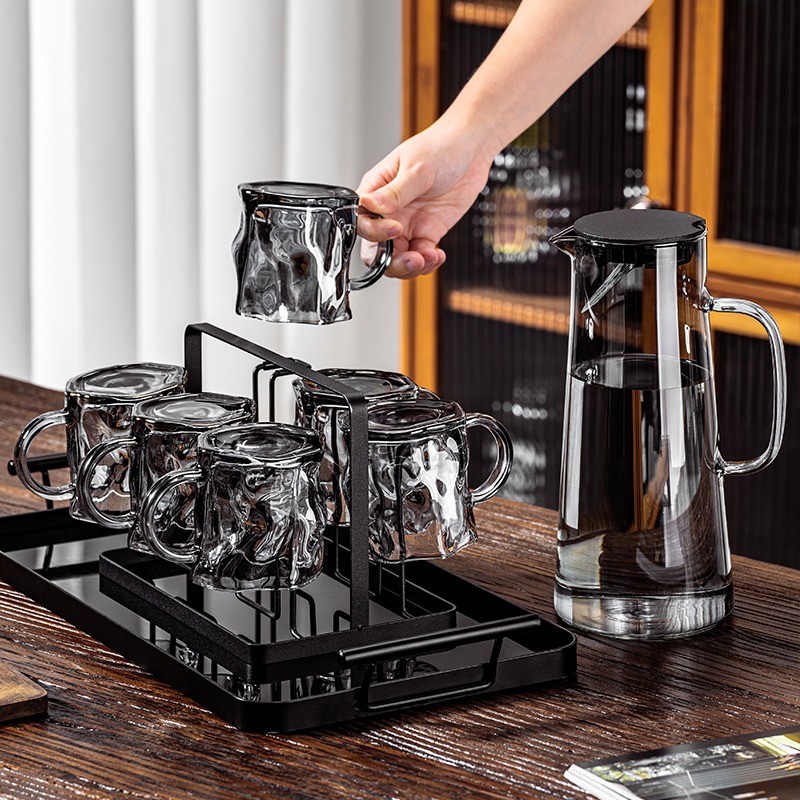 玻璃杯套装带把手家用待客大容量