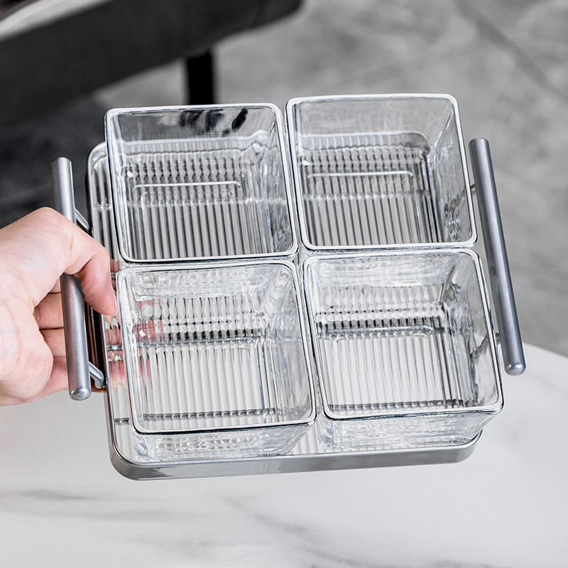 高级感玻璃水果盘客厅茶几