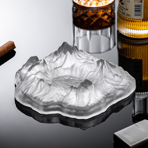 创意冰山玻璃烟灰缸防灰飞高级感