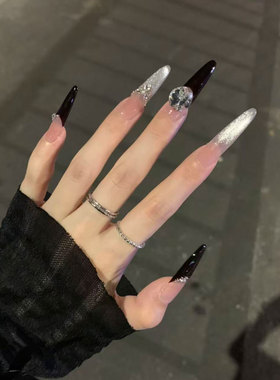 焦糖法式秋冬显白手工穿戴甲