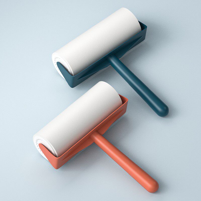 滚刷粘毛器滚筒便携式粘尘卷纸衣服去毛球吸猫除毛发滚子刷0418r