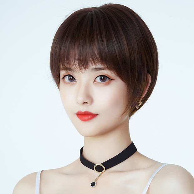假发女短发短真发中老年妈妈发套自然全头套卷发发型真人发0223w