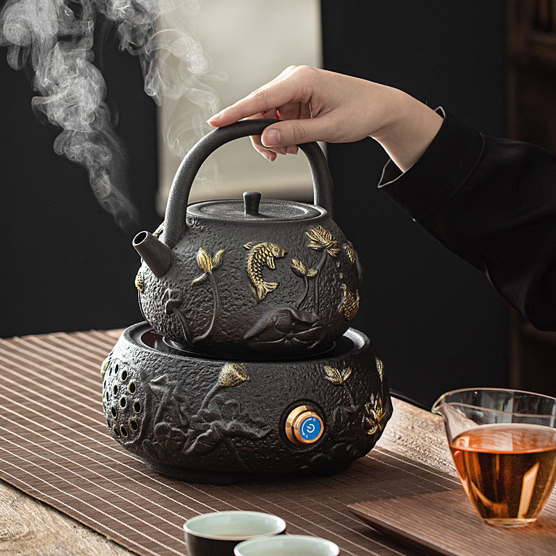 围炉煮茶电陶炉耐高温陶瓷壶煮茶器套装泡茶专用煮水壶煮茶烧茶器