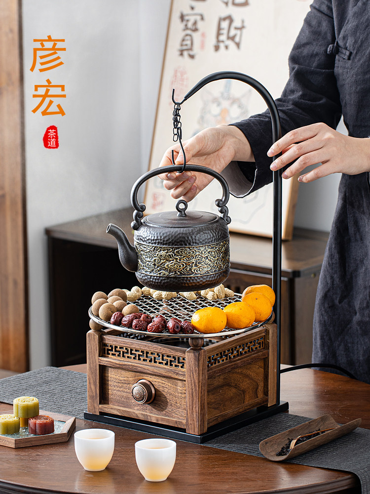 炉旁煮茶核桃静音电陶瓷炉网红茶炉家用耐高温陶瓷壶玻璃电茶炉
