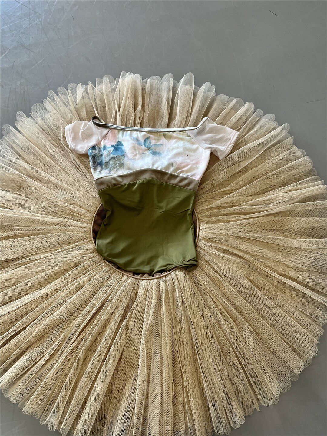 Chacott成人芭蕾体服 日本进口舞蹈体操练功紧身衣 半袖刺绣蕾丝