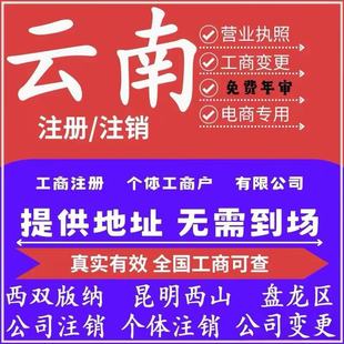 云南注册公司个体营业执照股权地址法人变更公司银行税务异常注销