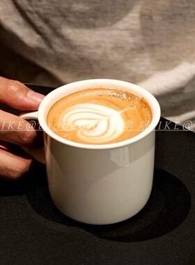 简约复古ins风陶瓷杯家用马克杯白色瓷喝水杯精致咖啡拿铁拉花杯