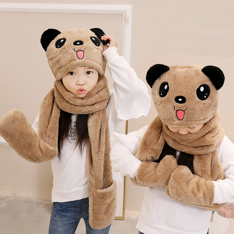 三件女童男宝宝护耳帽子围巾手套