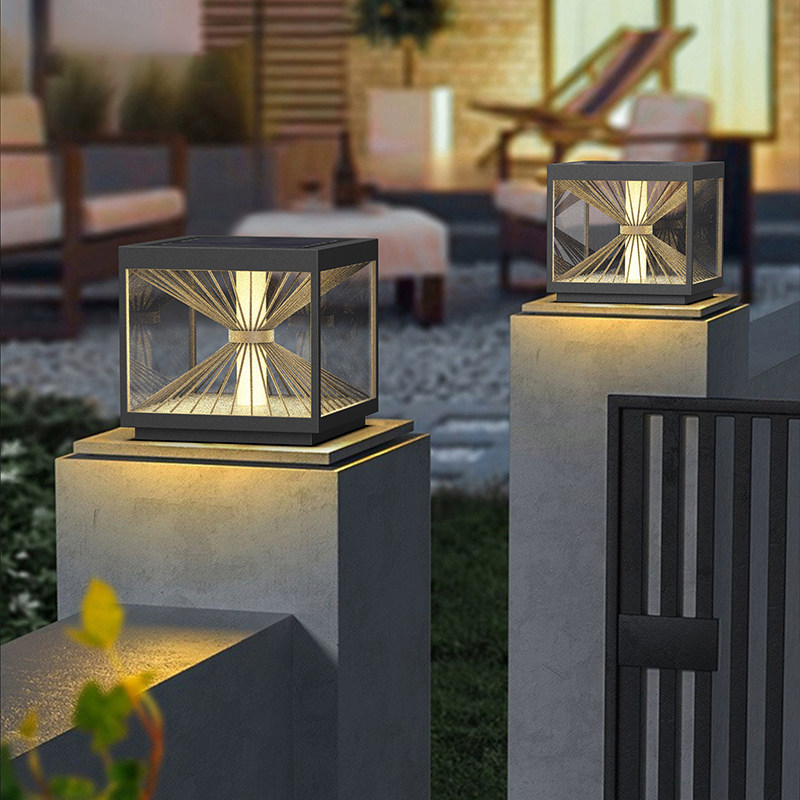 户外柱头灯别墅门柱灯太阳能防水庭院围墙灯大门柱子灯室外立柱灯
