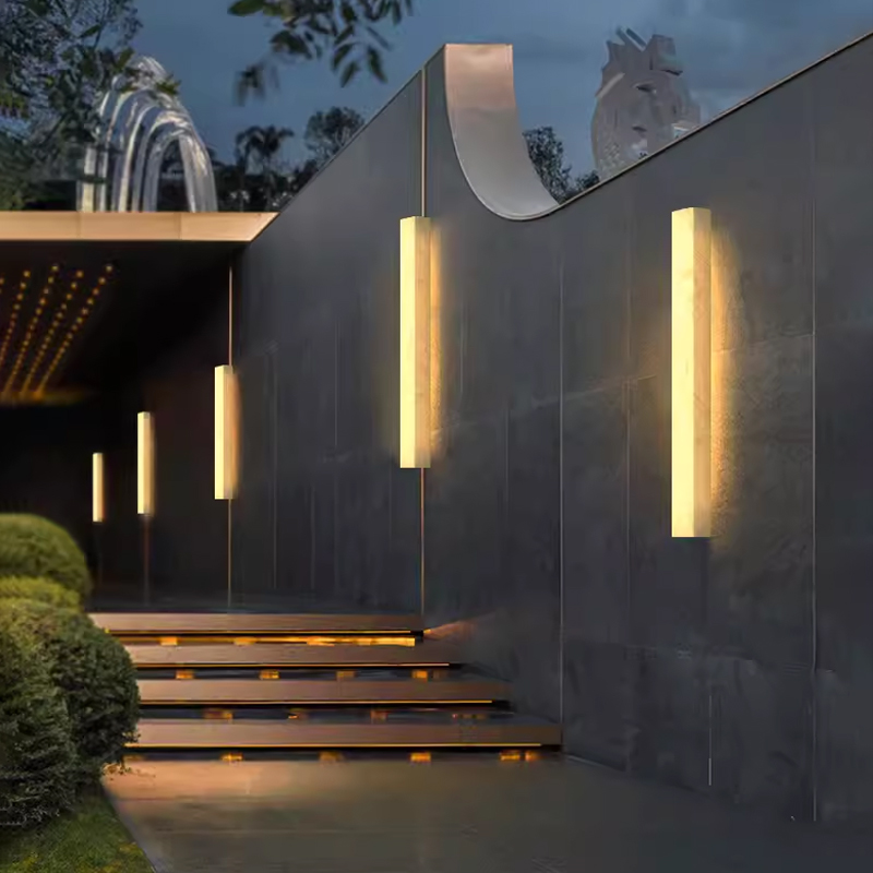 高碧格格新中式仿云石柱子壁灯