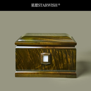 丘山｜金丝楠木骨灰盒阴沉木骨灰盒男女老人冲喜骨灰盒实木寿盒