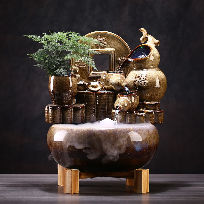 招财进宝流水生财摆件转运球客厅鱼缸循环水景办公室创意开业礼品,家居饰品,装饰摆件,淘宝优惠券,粉丝福利购,淘宝优惠卷