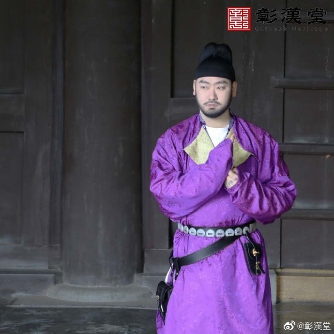 唐代紫色圆领袍 唐风 初唐款复原放量汉服 棉质暗纹提花 男女四季