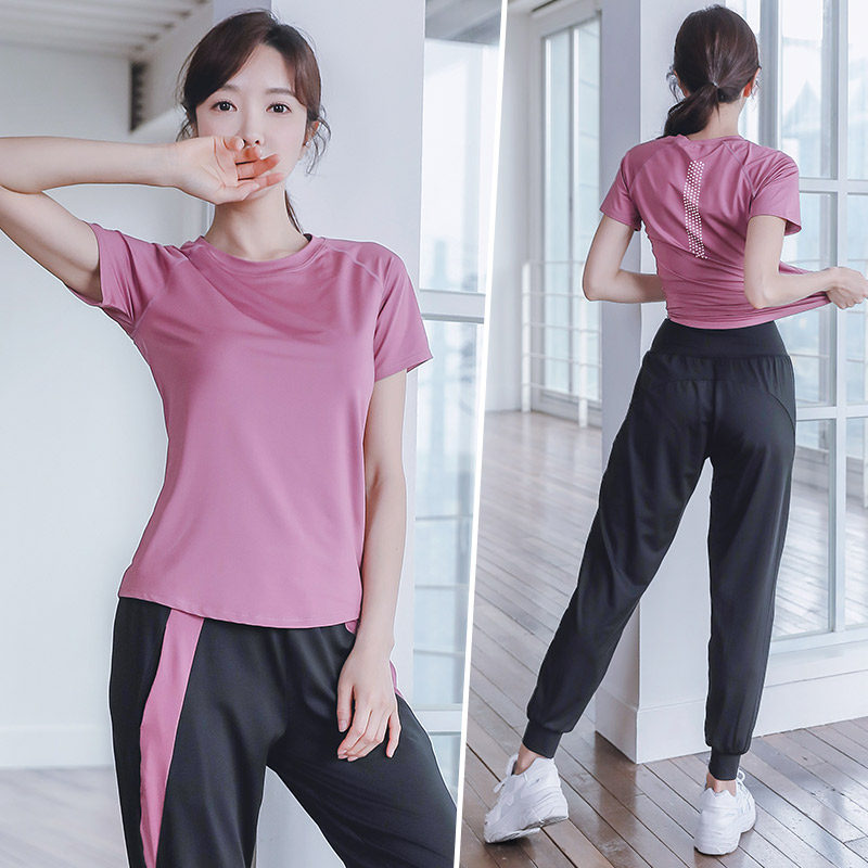 瑜伽服晨跑步运动套装女春秋季速干衣高级感宽松健身房专业健身服