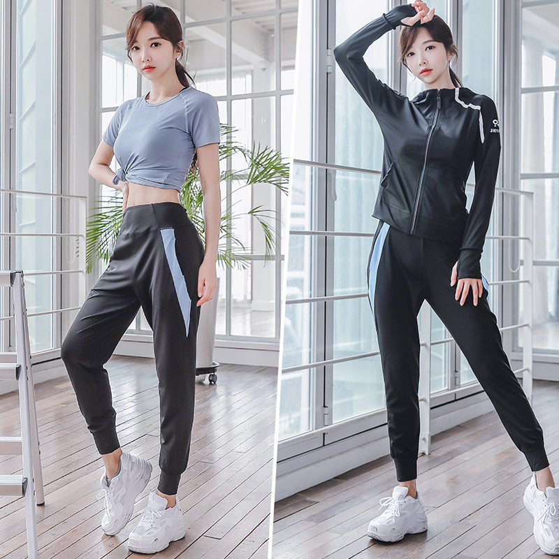 健身房晨跑步运动服套装女2026春秋新款气质专业大码速干衣瑜伽服