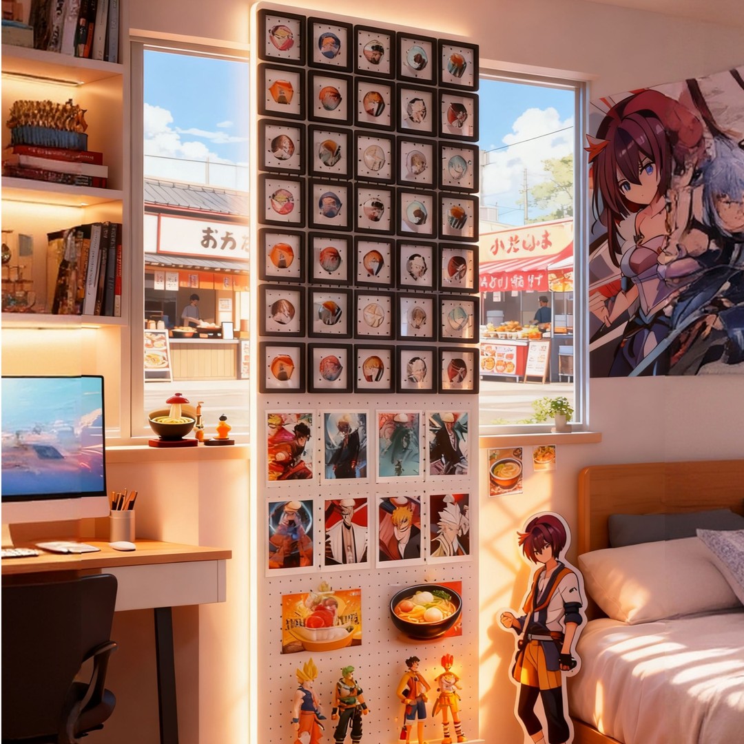 吧唧展示架洞洞板置物架壁挂墙面上立牌徽章周边收纳架谷子手办架防尘密封