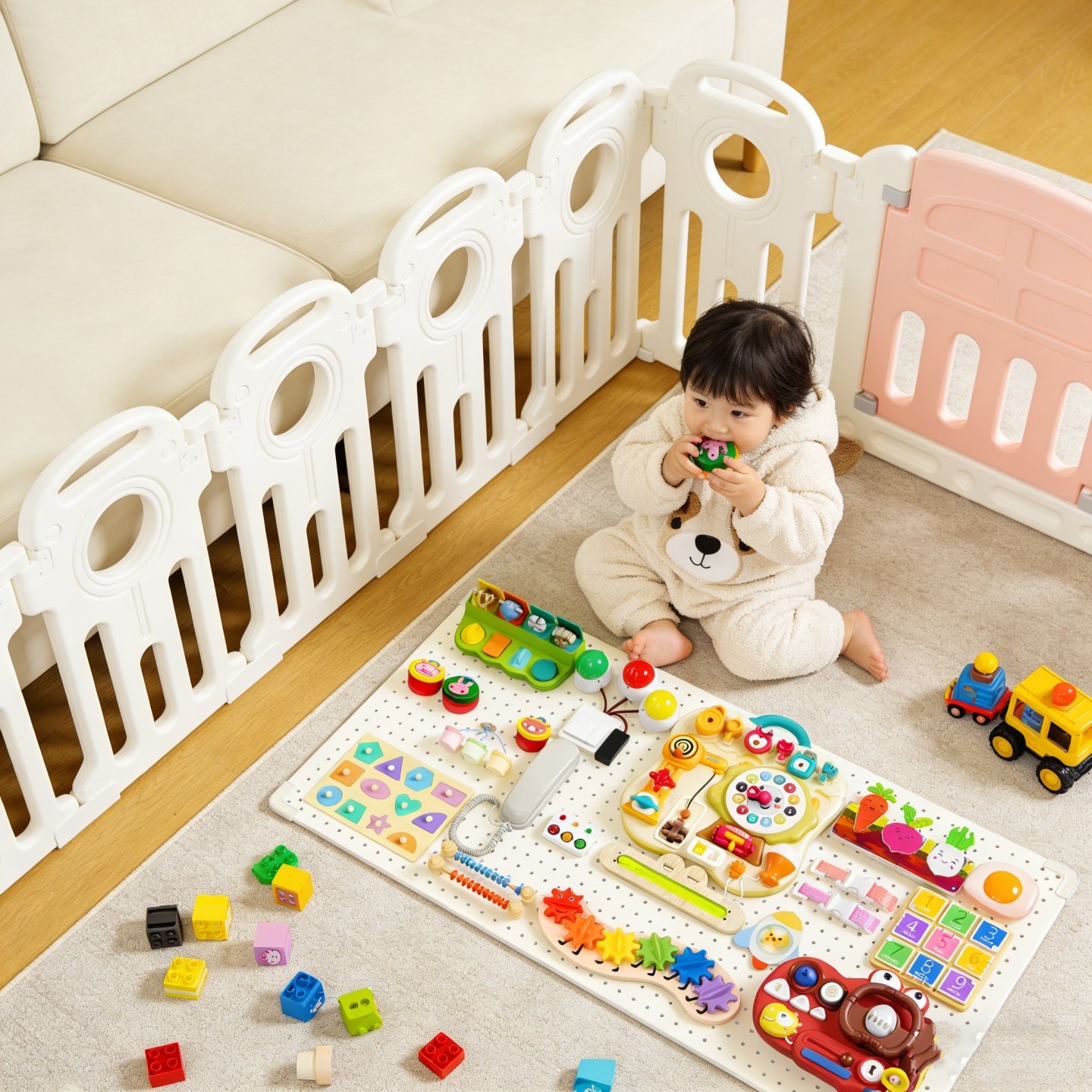 婴幼儿游戏防护栏围栏爬爬垫忙碌板客厅地上蒙氏早教宝宝三面儿童,玩具/童车/益智/积木/模型,游戏围栏,淘宝优惠券,粉丝福利购,淘宝优惠卷