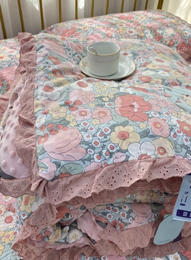 法式复古全棉床盖花边三件套田园风纯棉四件套单夏被夹棉床上用品