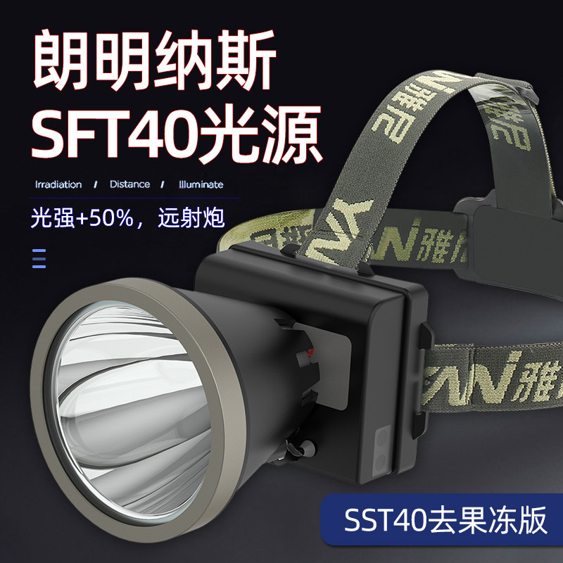 雅尼led头灯强光充电超亮户外头戴式手电筒锂电超长续航钓鱼矿灯
