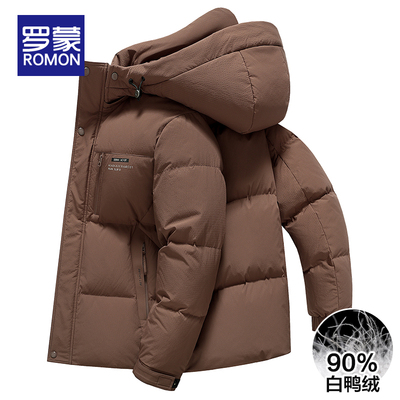罗蒙基础大众连帽常规羽绒服