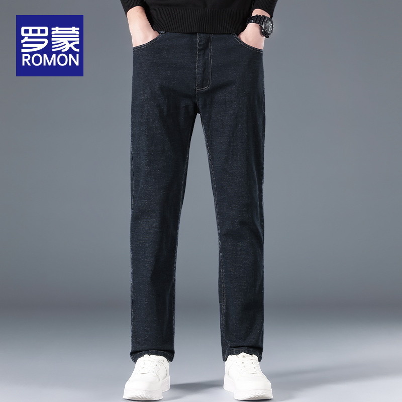 罗蒙纽扣长裤水洗秋冬牛仔裤