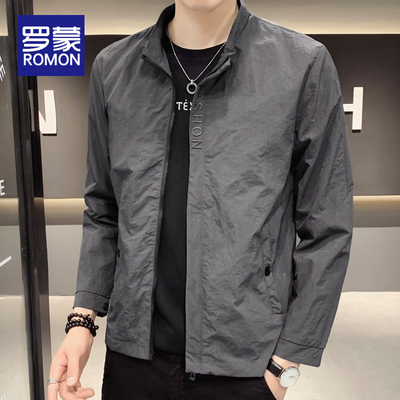 罗蒙外套男士春秋季宽松立领上衣