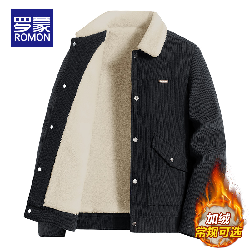 罗蒙翻领秋冬宽松夹克