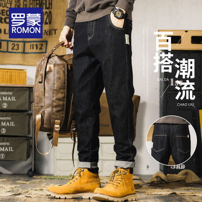 罗蒙拉链长裤水洗秋冬季牛仔裤