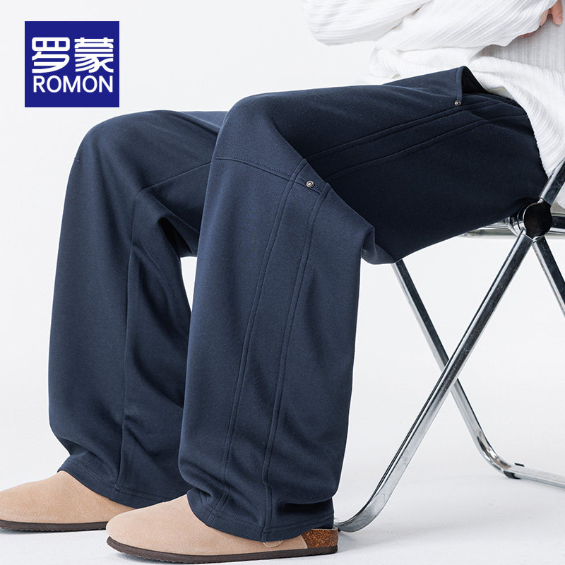 罗蒙休闲裤男款春秋季2026新款重磅美式直筒宽松男裤垂感百搭裤子,男装,休闲裤,淘宝优惠券,粉丝福利购,淘宝优惠卷