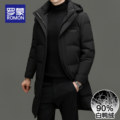 罗蒙男士长款羽绒服2023新款