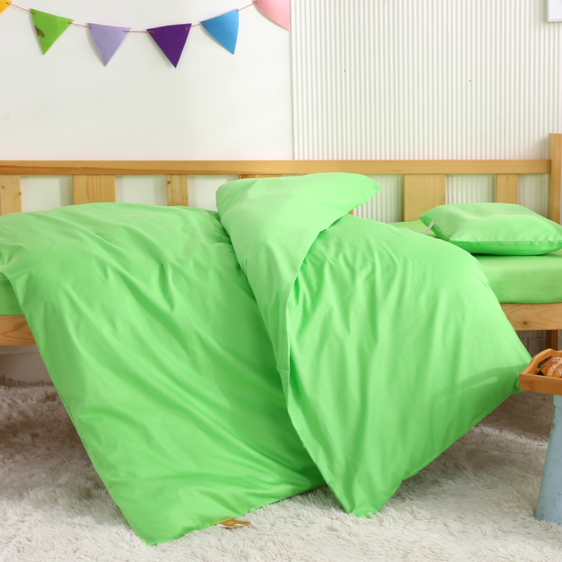 A类全棉果绿色幼儿园被子套件