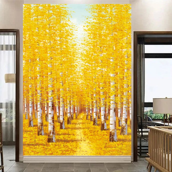 招财进宝装饰画客厅玄关走廊竖版画黄金大道财源滚滚墙贴壁画贴纸