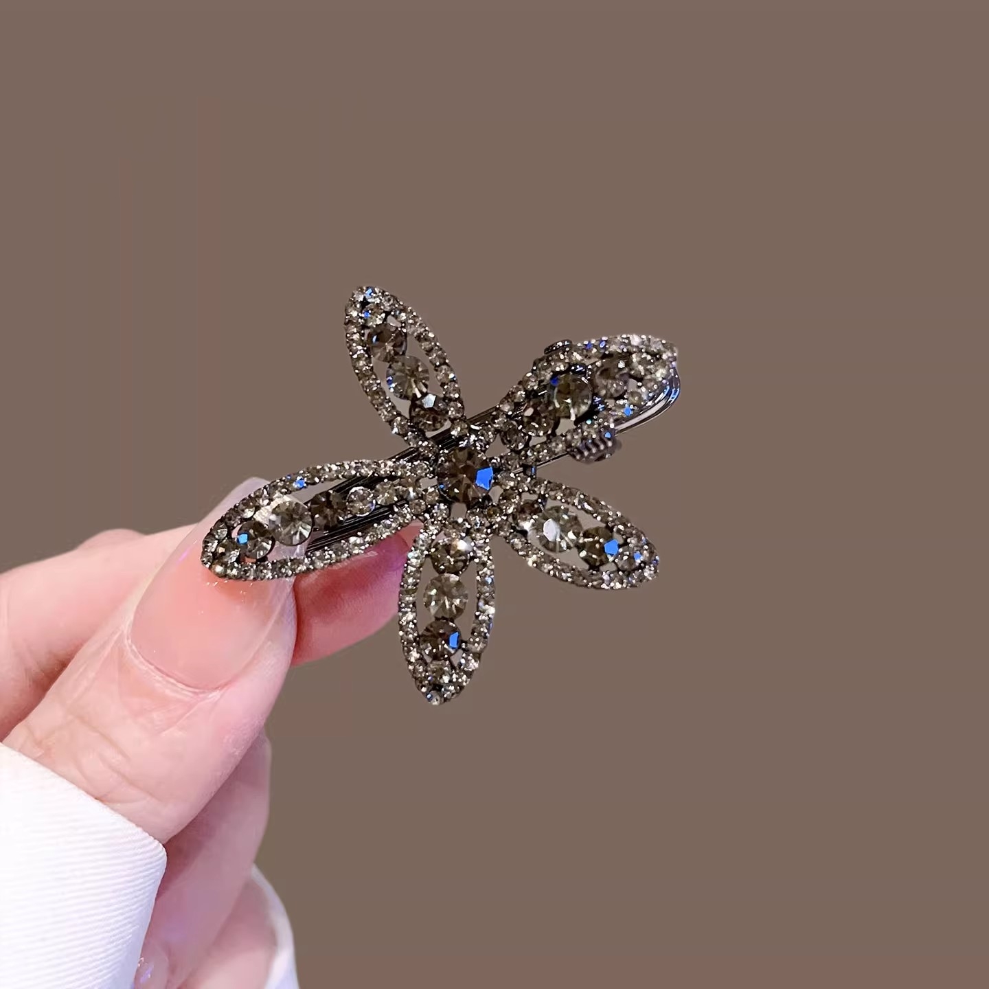 2025新款韩系碎发网红满钻黑色