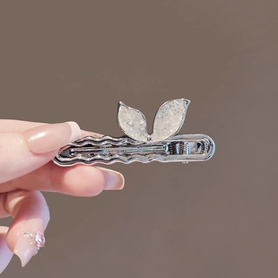 日韩可爱兔耳朵新款高级感刘海额前碎发夹甜美少女侧边夹精致发卡