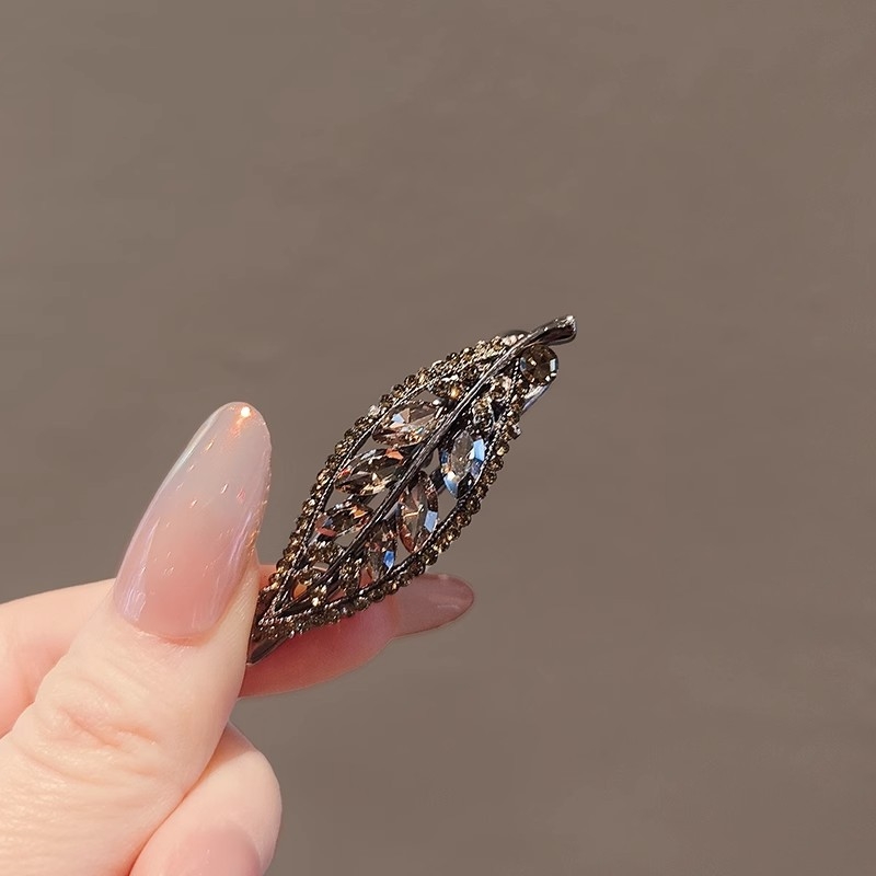 发卡韩系时尚镂空水钻侧边鸭嘴夹