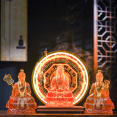 三清道祖家用道家三清祖师像太上老君道德灵宝元 始天尊三清像摆件